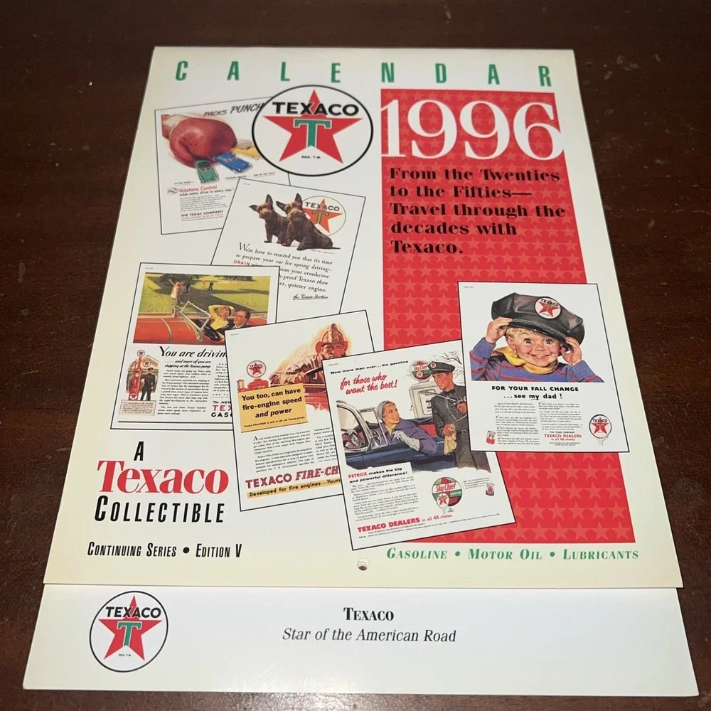Nine Texaco Calendars From 1992 To 2000, Great Condition & Graphics UNUSED‎